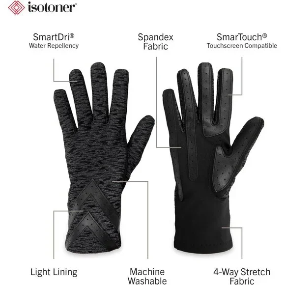 Women's Spandex Gloves Touchscreen Warm Fleece Chevron All Weather Small